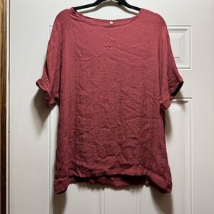 Women's Casual Brick Red Top